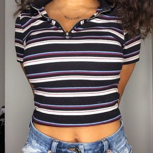 Zip up crop top